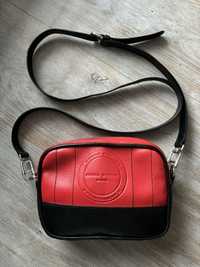 Sonia Rykiel czarno-czerwona torebka crossbody