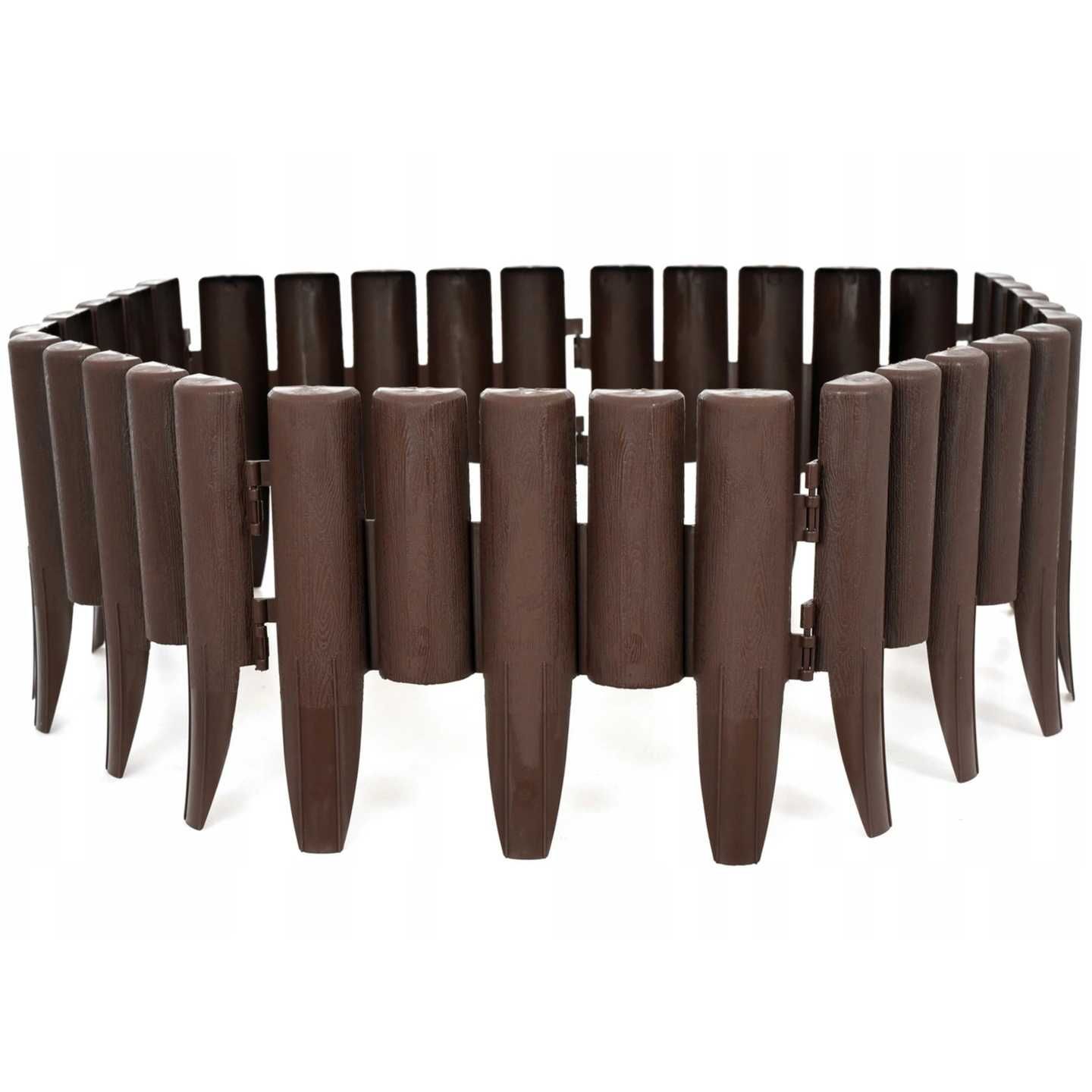 palisada ogrodowa obrzeże trawnikowe płotek 280 x 24 cm brązowa
