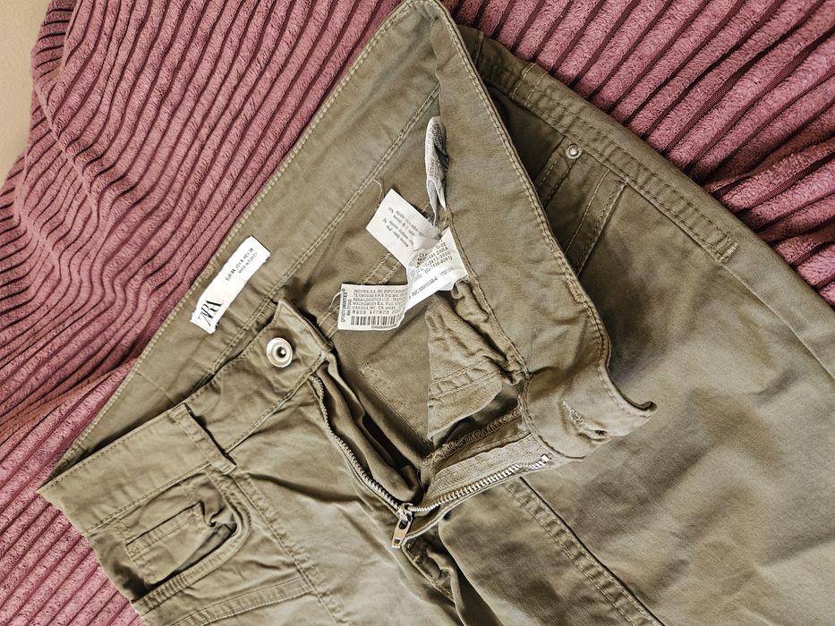 Bojówki damskie zielone Zara 38