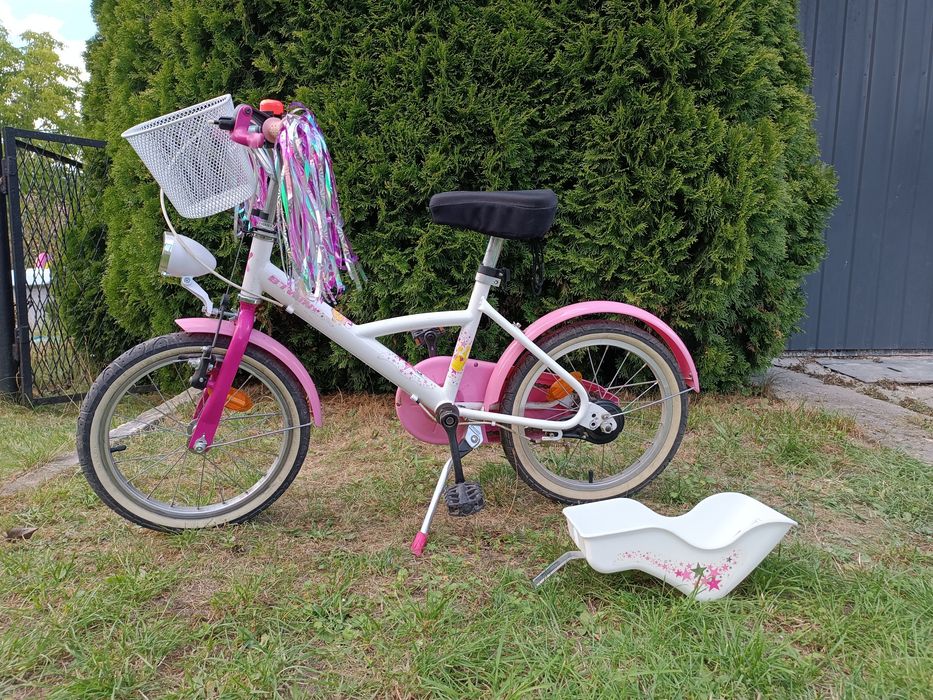 Rower dziecięcy Btwin Liloo Princess 16 cali + kółka do nauki jazdy