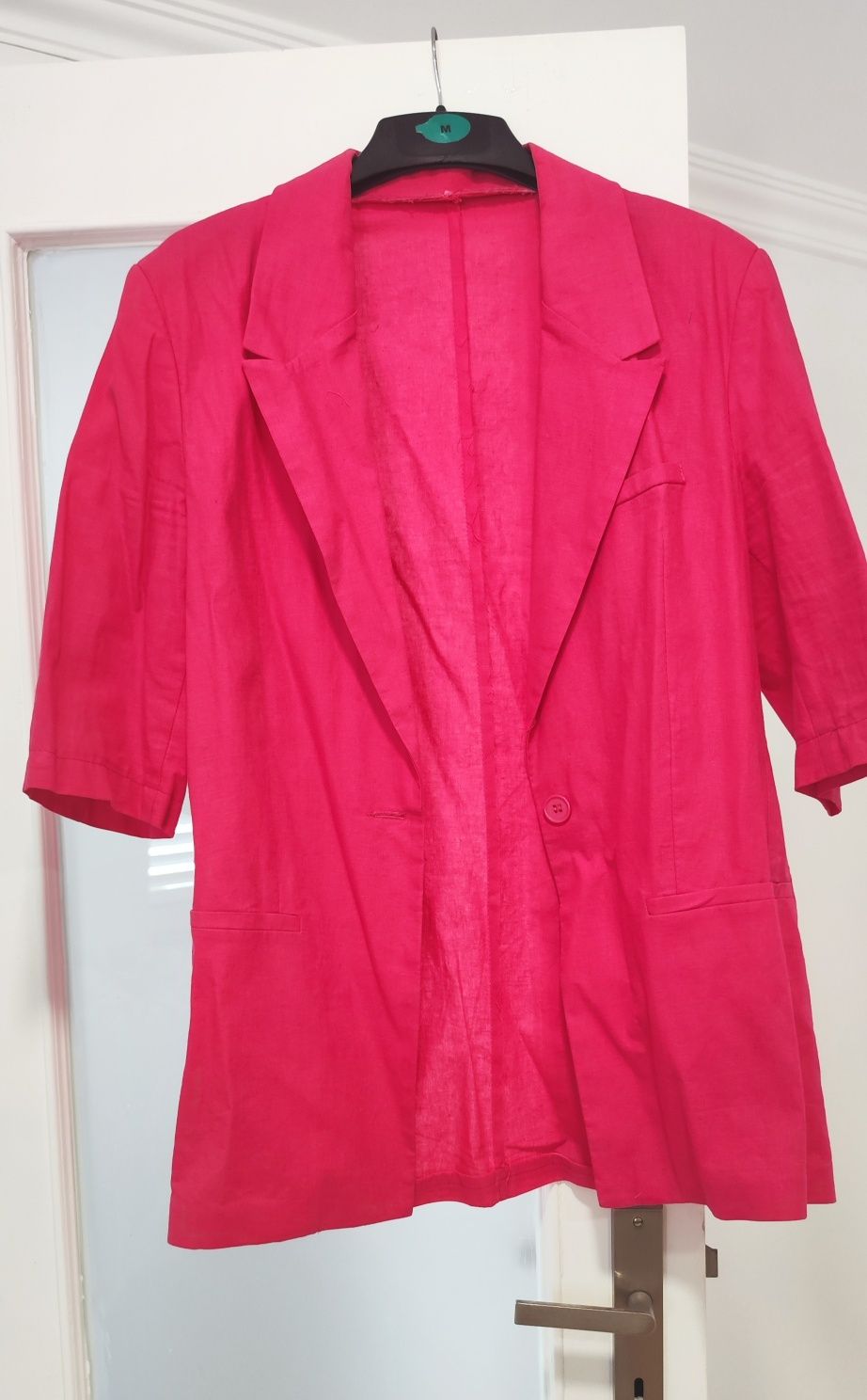 Blazer linho rosa fucsia