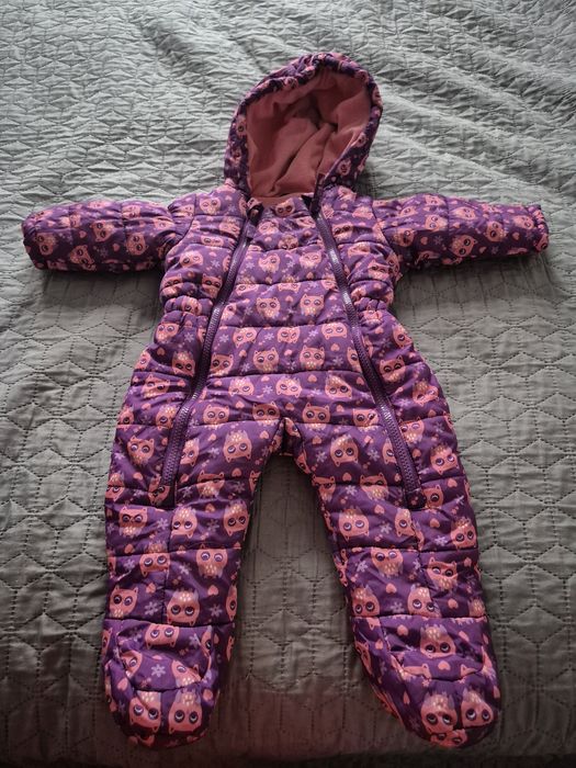 Kombinezon zimowym dla dziewczynki 68cm ciepły sowy
