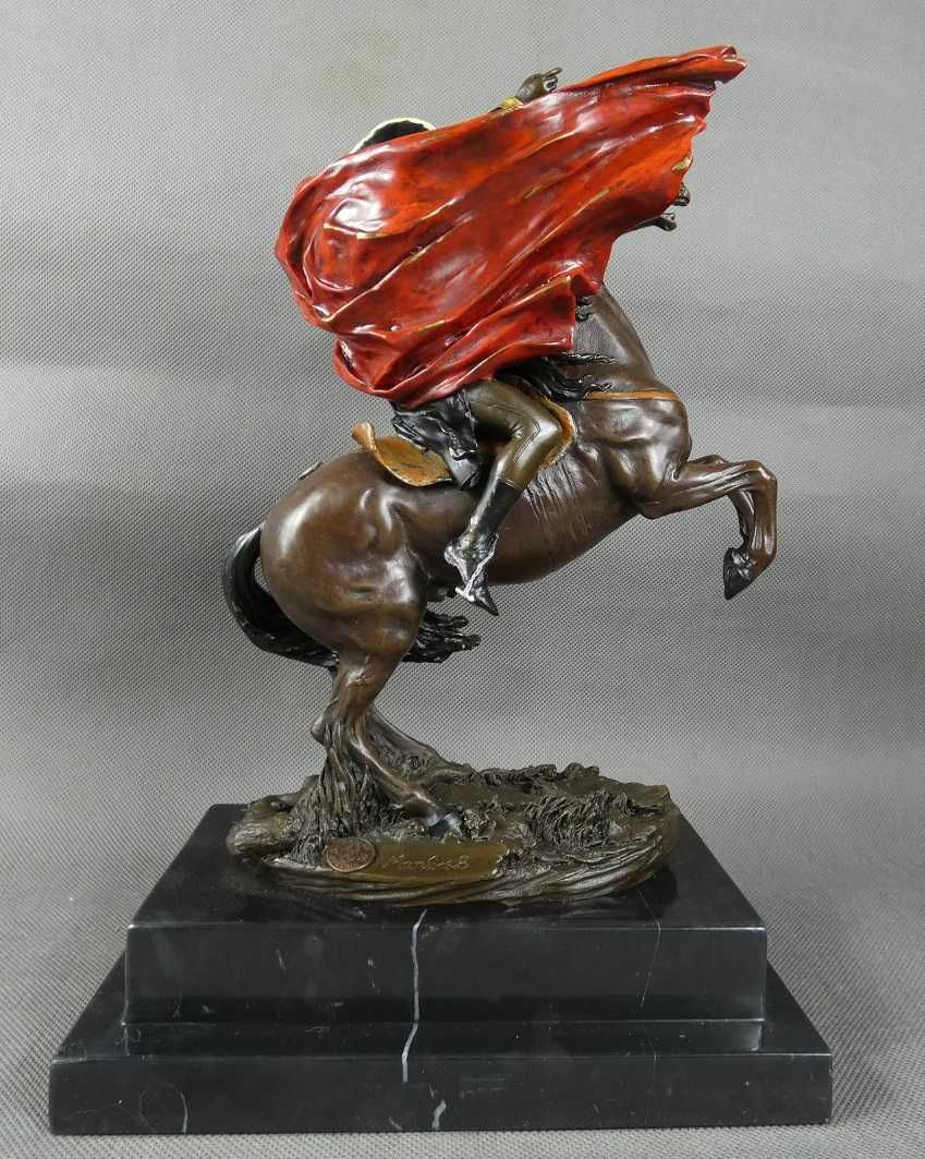 Figura NAPOLEON Bonaparte na koniu KOŃ brąz RZEŹBA