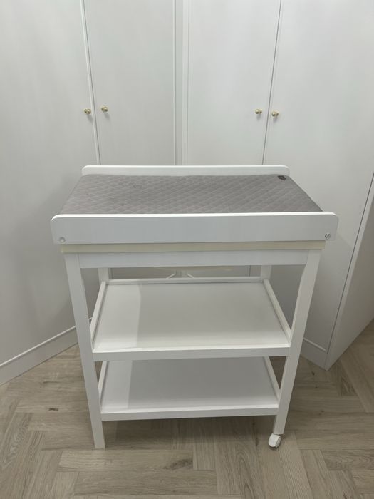 Przewijak wanienka 2w1 drewniany biały Roba