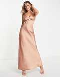 Asos Design 34 Xs Sukienka Satynowa Maxi Na Ramiączkach D725