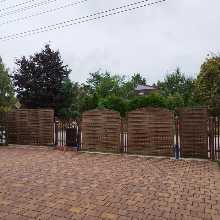 Solidnie bramy ogrodzenie metalowe 2szt dwuskrzydłowe i furtka