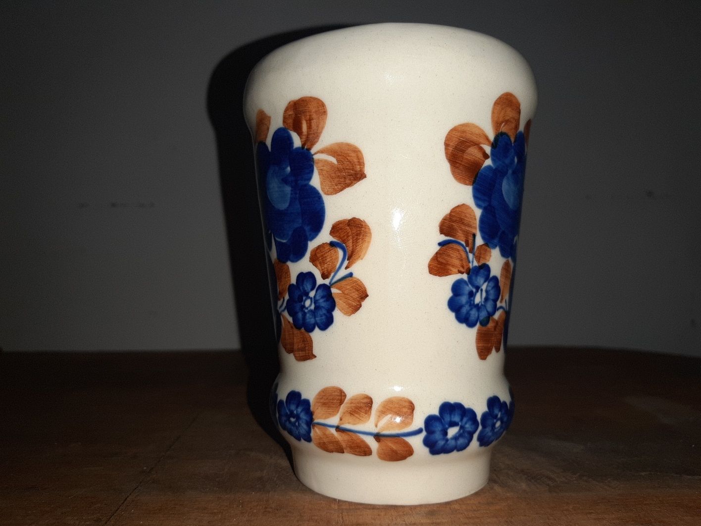 Kufel kubek wazon fajans Włocławek stara ceramika PRL  vintage retro