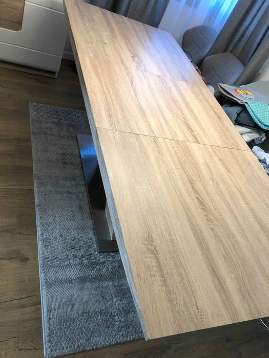 Stabilny i nowoczesny stół do jadalni 160x90 +60cm po rozłożeniu
