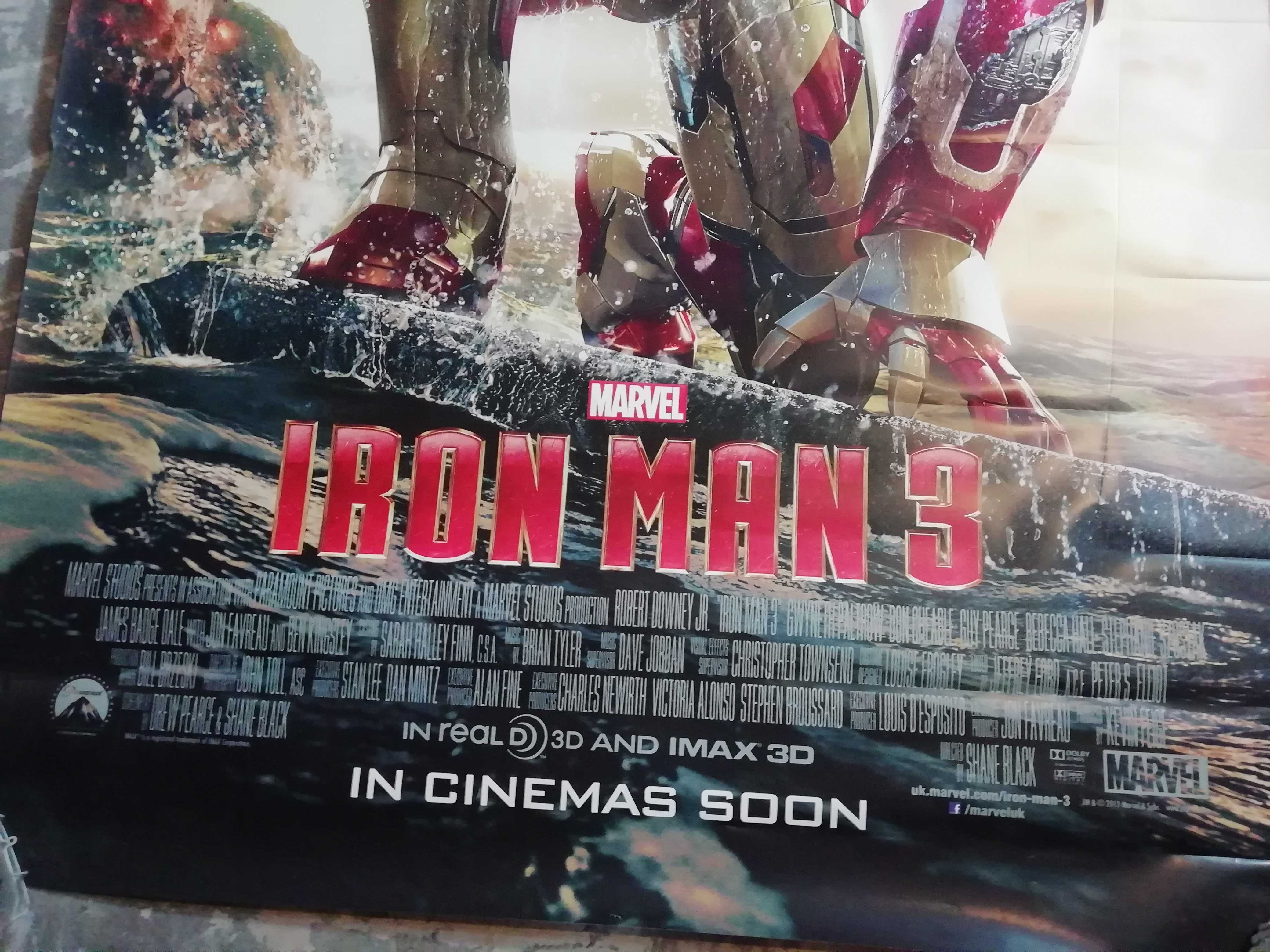 Iron man 3 - Marvel - Incrível Cartaz de cinema original - 2,40m