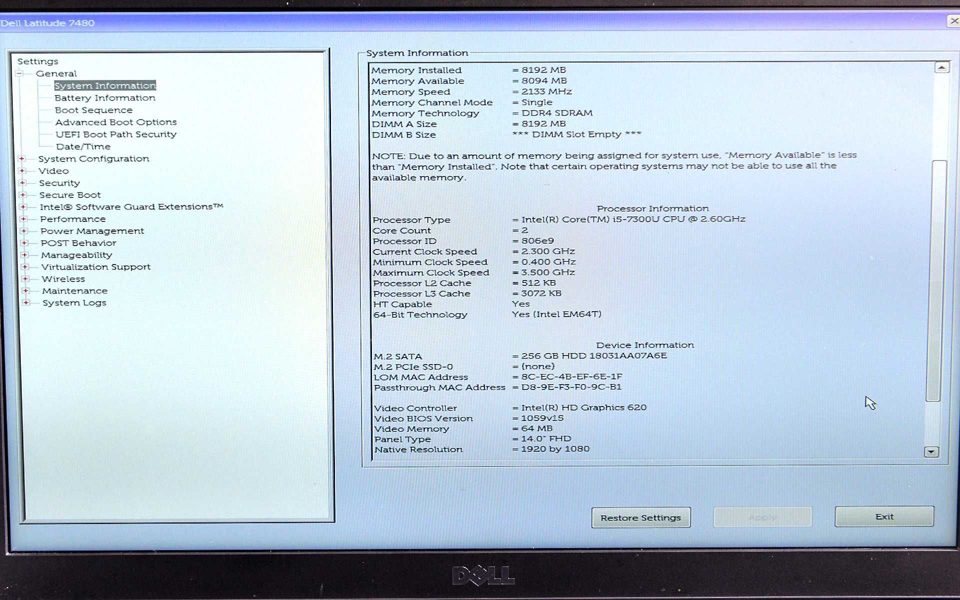 DELL Latitude 7480 14" IPS FullHD i5-7300U\8G\256G SSD\WiFi\BT\ноутбук