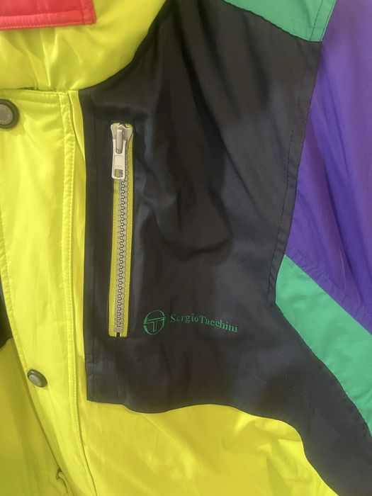 Vintage kurtka zimowa Sergio Tacchinii xxl, retro 80’90’. Kolorowa