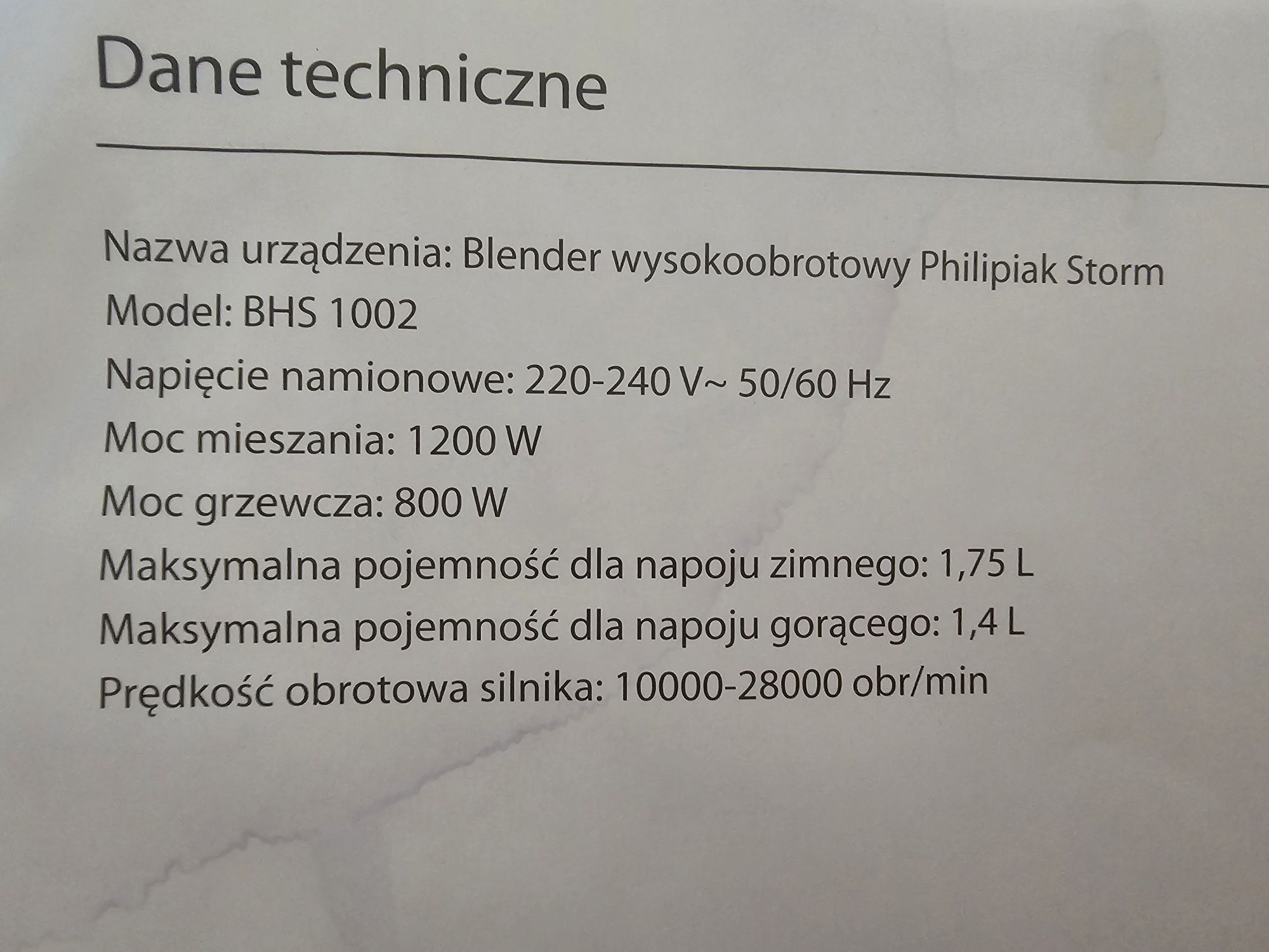Blender Storm High Speed PHILIPIAK