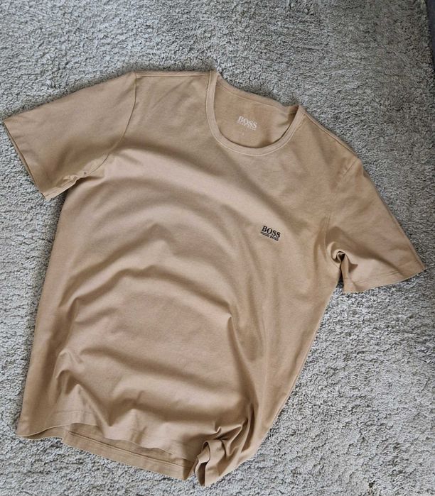 Podkoszulek t-shirt beige coffe casual HUGO BOSS 40 L