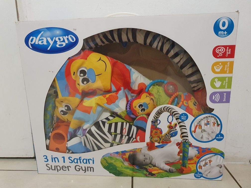 Mata do zabawy Safari Playgro 3 w 1 wiek 0 m+