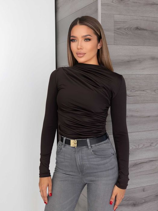 Базовий жіночий лонгслів з драпіруванням "Sweet", 42-56 р., 5 кол.