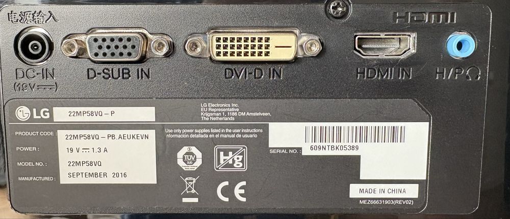 Monitor LG 22MP58VQ-P