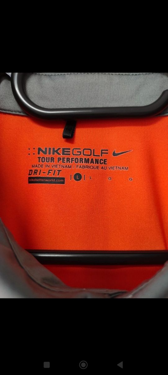 Koszula sportowa L pomarańczowi szary kołnierz Nike Golf Tour Performa