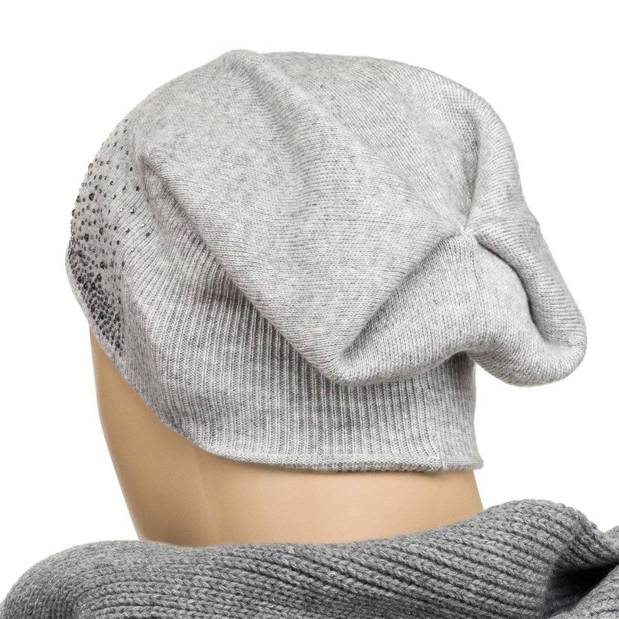 ciepła czapka beanie z błyszczącymi kryształkami - peterson