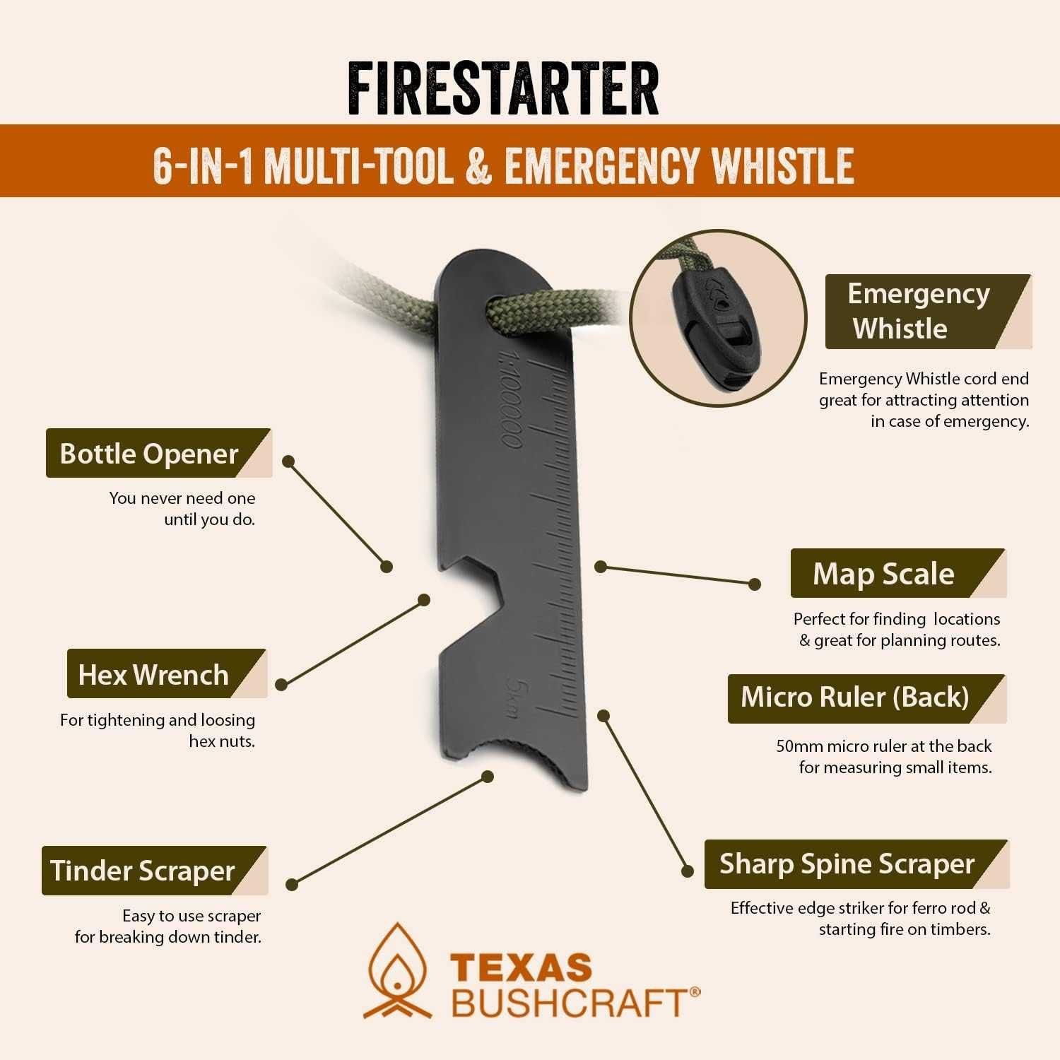 Огниво Texas Bushcraft Fire Starter 15,000 ударов США