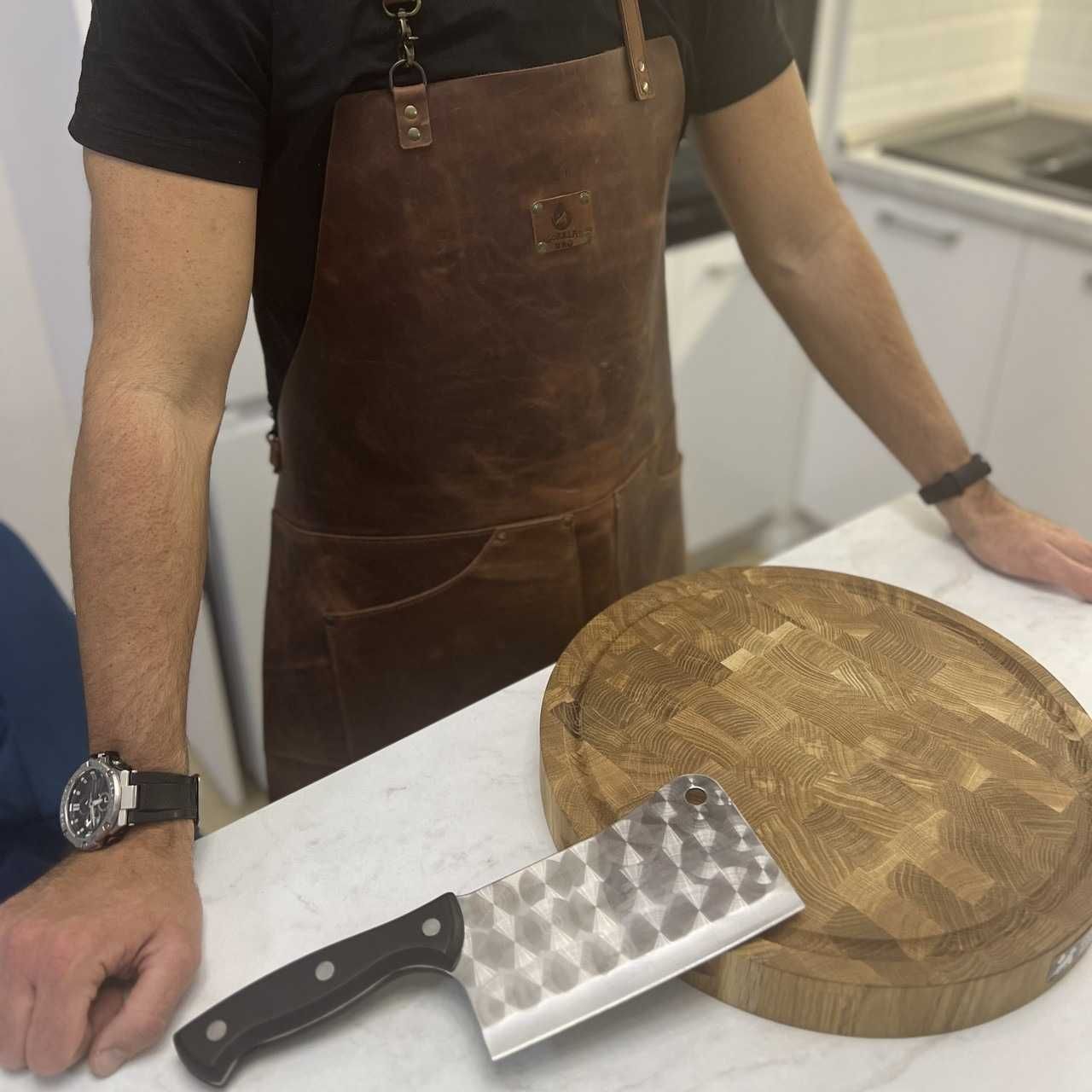 Фартух шкіряний FR22 Кожаный фартук для гриля, барбекю и кухни