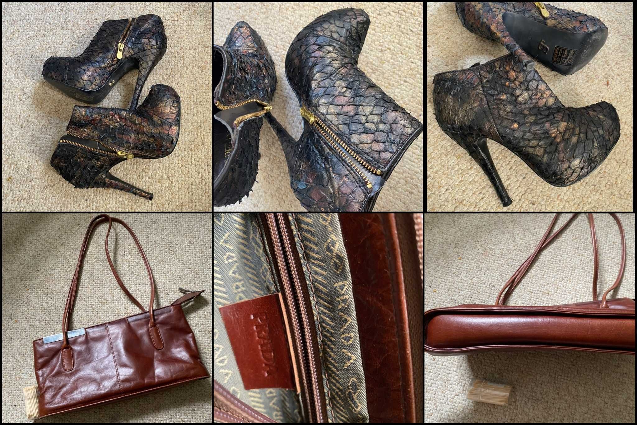 Винтажная сумка PRADA и оригинальные кожаные ботинки 36 размер