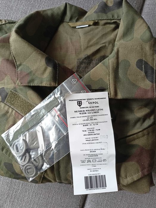 Wojskowy Mundur polowy letni wzór 124 L/MON rozmiar XS/XXL