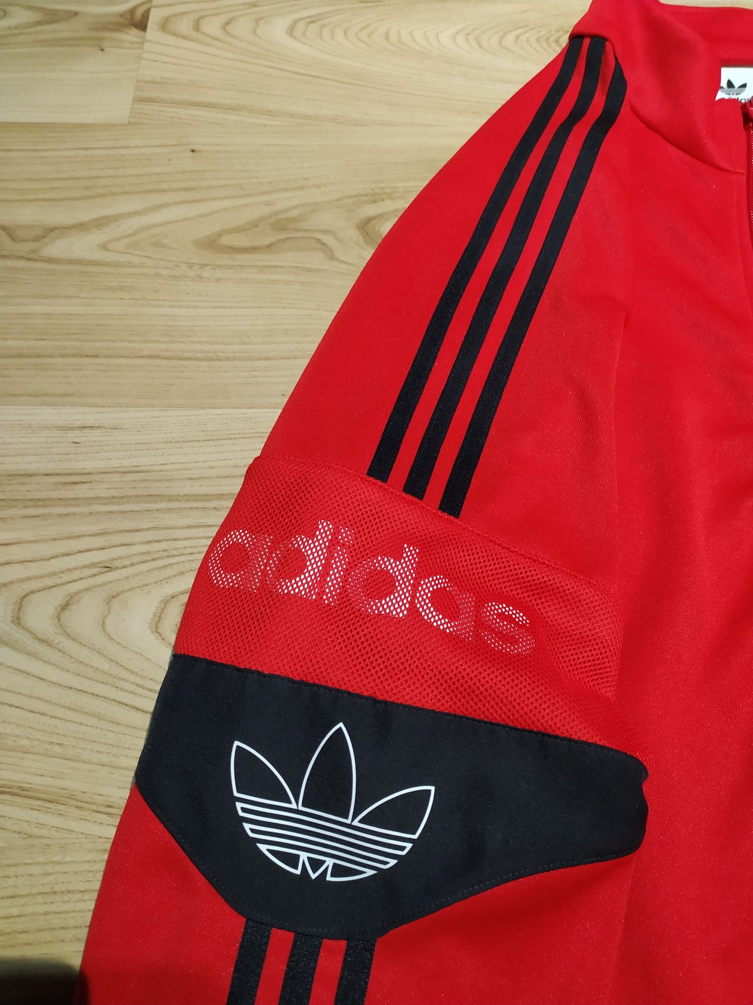 Nowa Czerwona Rozpinana Bluza Adidas Originals