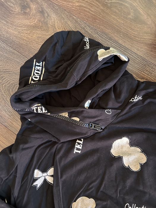 Bawełniana czarna bluza z kapturem teddy collection r. S-M uniwersalny