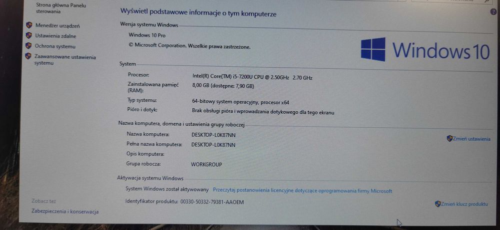 Dell Vostro 5468 14" FHD i5-7200u/8GB RAM/256GB SSD/W10P