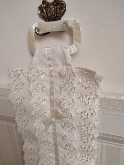 Obniżka-Retro vintage etui uchwyt na papier toaletowy materiał koronka