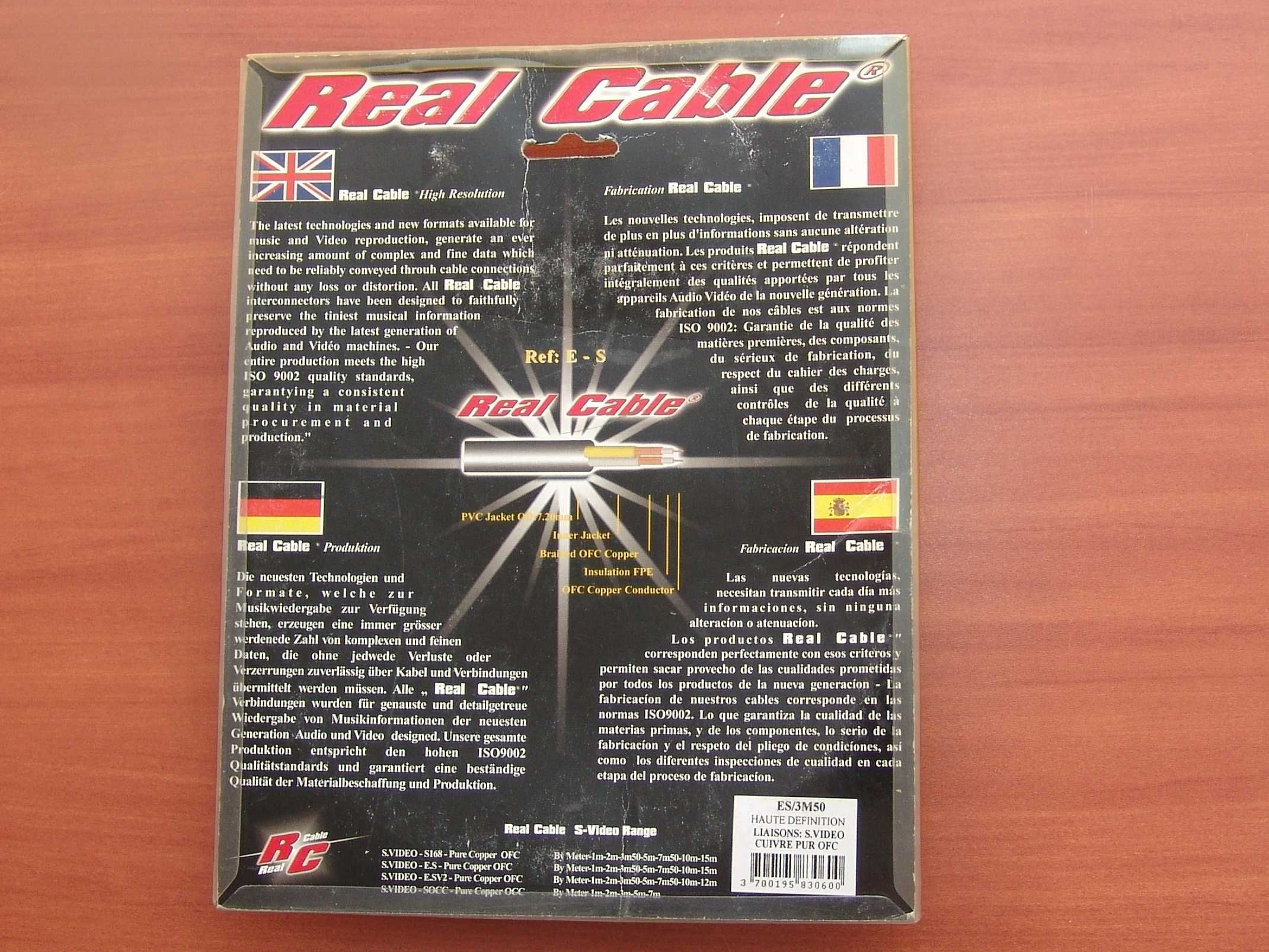 Высококачественный кабель S-Video Real Cable. 3,5м. France.