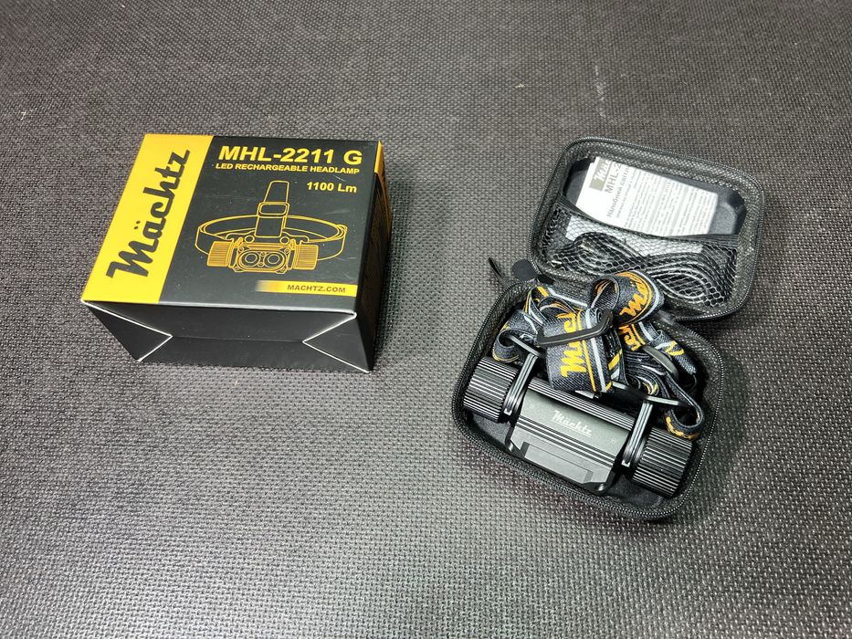 Фонарь налобный Machtz MHL-2211 G + зеленый и красный свет