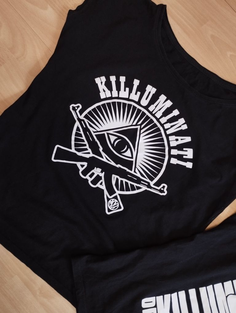 Zestaw 2 szt t-shirt damski Killuminati L XL czarny ametystem