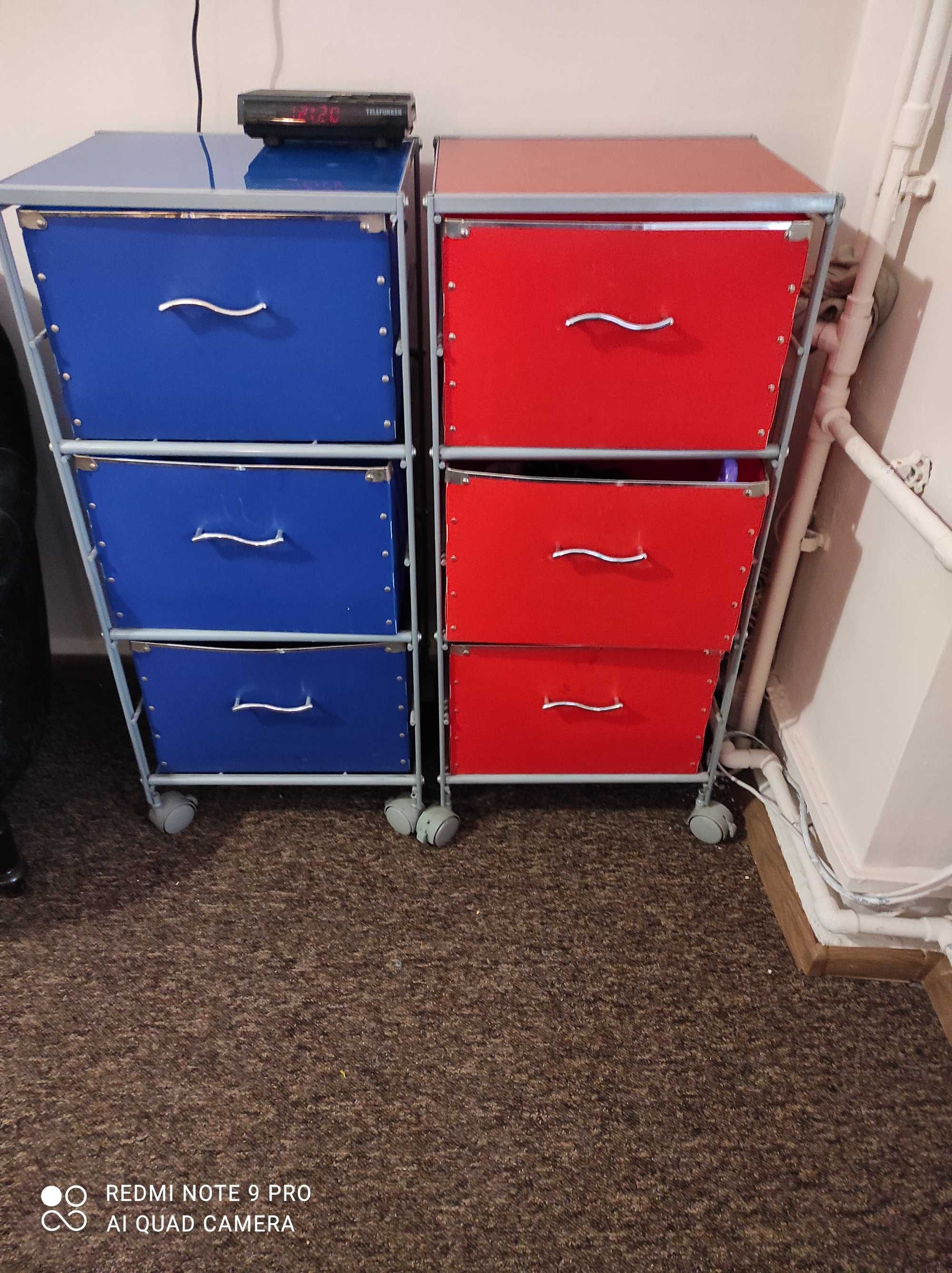 szafki do biura, mieszkania , niebieska i czerwona