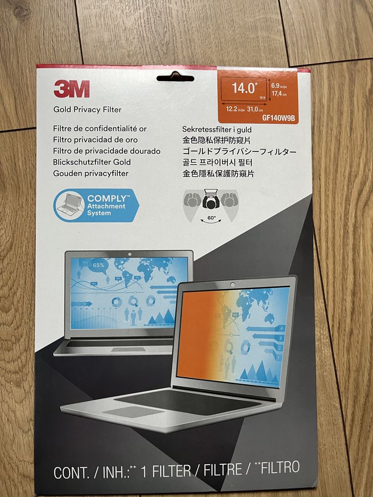 3M - Filtry Prywatyzujące do laptopa 14”. - złoty