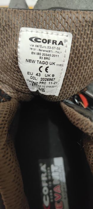 Nowe Buty Robocze Cofra r 43. Skóra. Włoskie