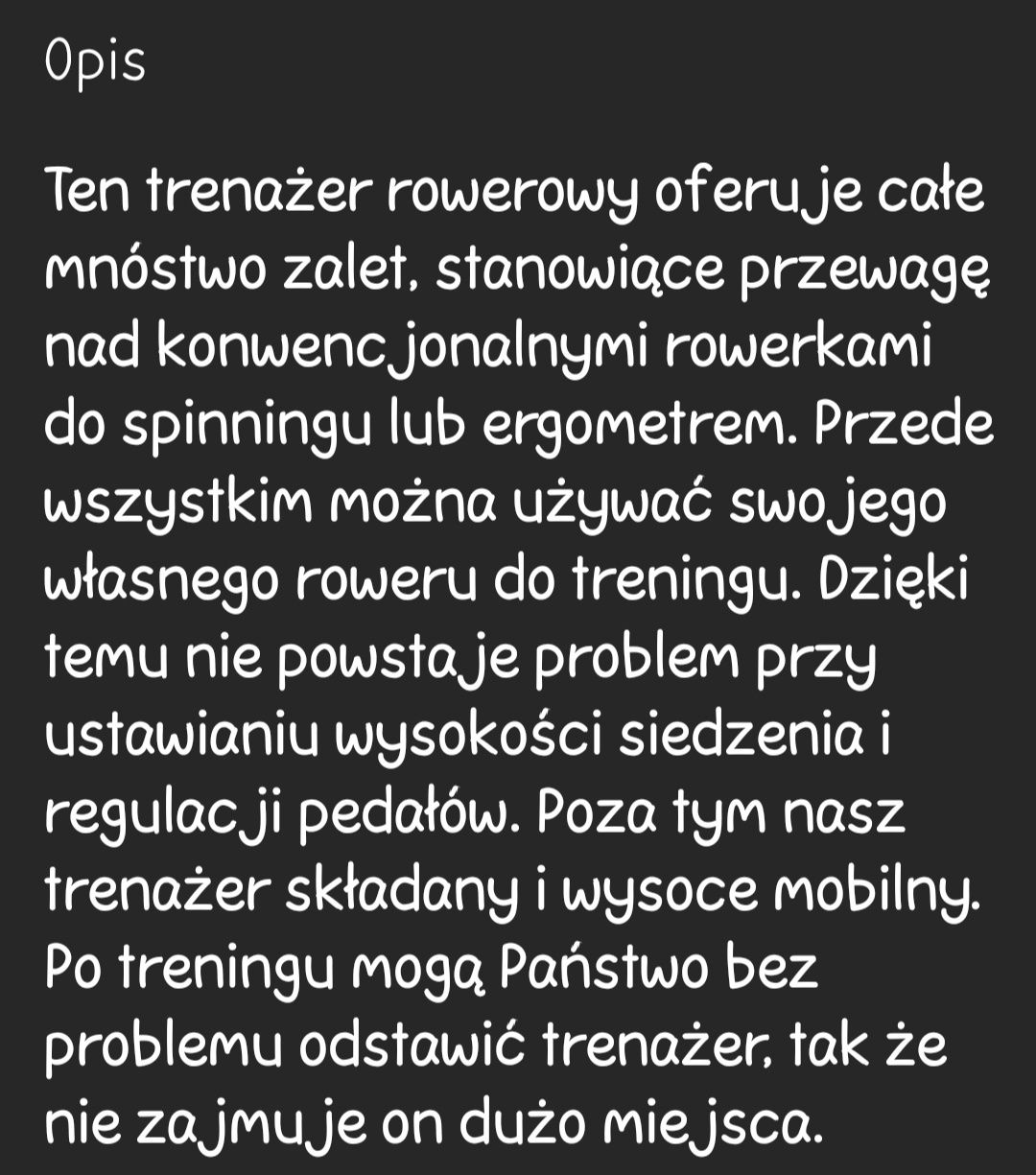 Trenażer rowerowy