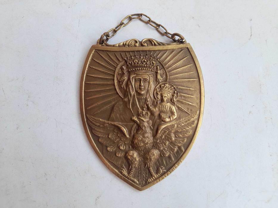 Ryngraf Pamiątka z Częstochowy z Matką Boską i orłem w koronie