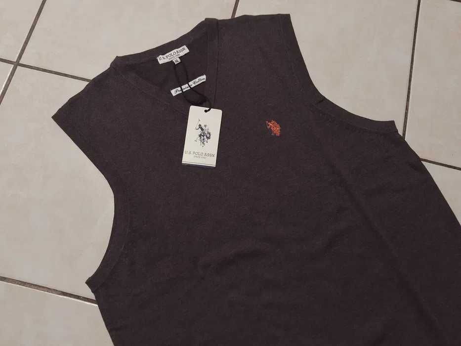 US POLO ASSN - z Metkami Logowany Sweter Bezrękawnik Męski rozmiar L