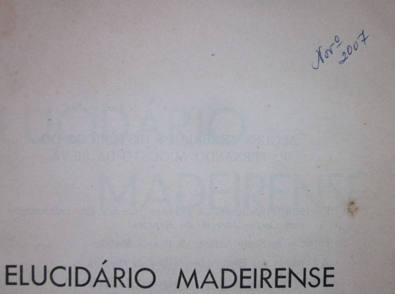 Fernando Augusto da Silva - ELUCIDÁRIO MADEIRENSE