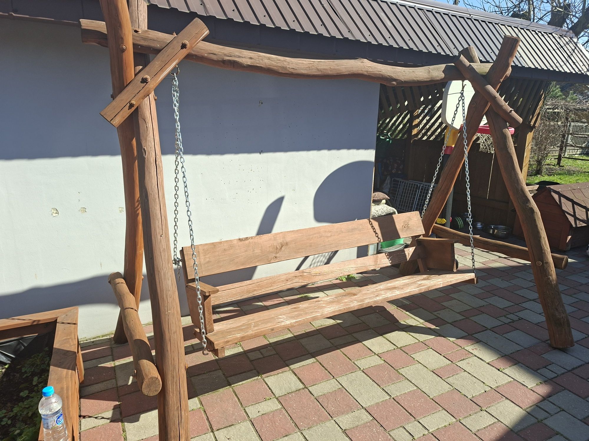 Huśtawka ogrodowa dębowa