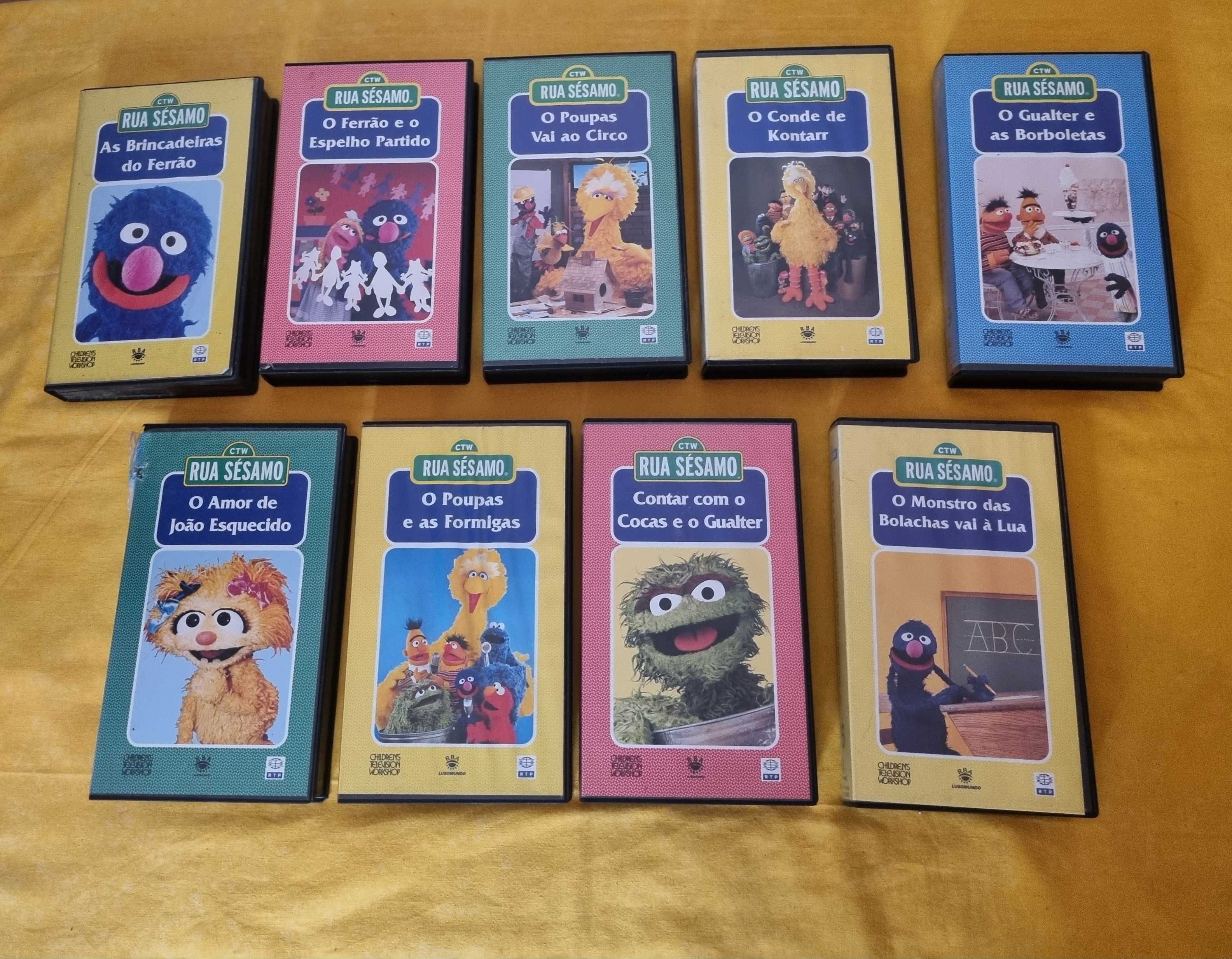 Cassetes VHS Antigas Rua Sesámo