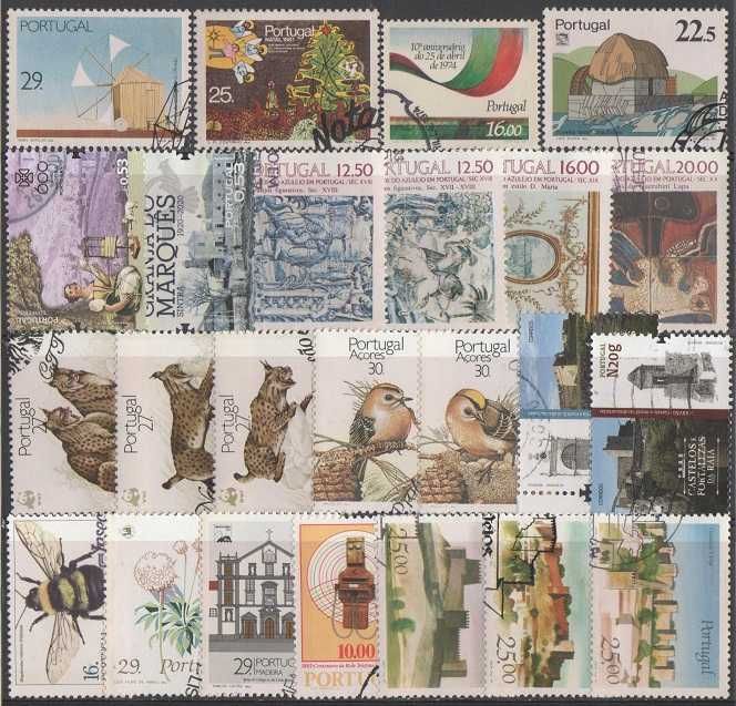 Filatelia; 86 selos de Portugal