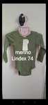 Lindex 74 wełniane zielone body wełna merino przedłużane
