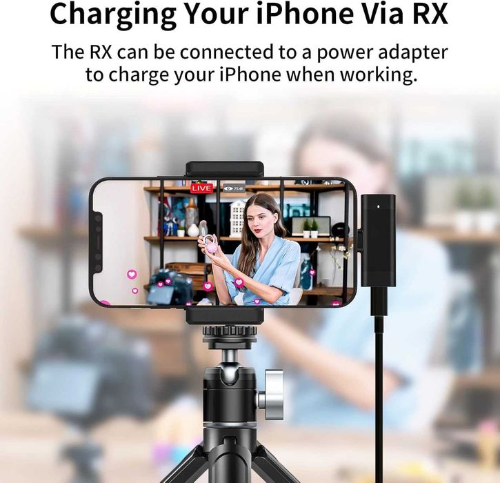 X2 Microfones de lapela sem fios para iPhone