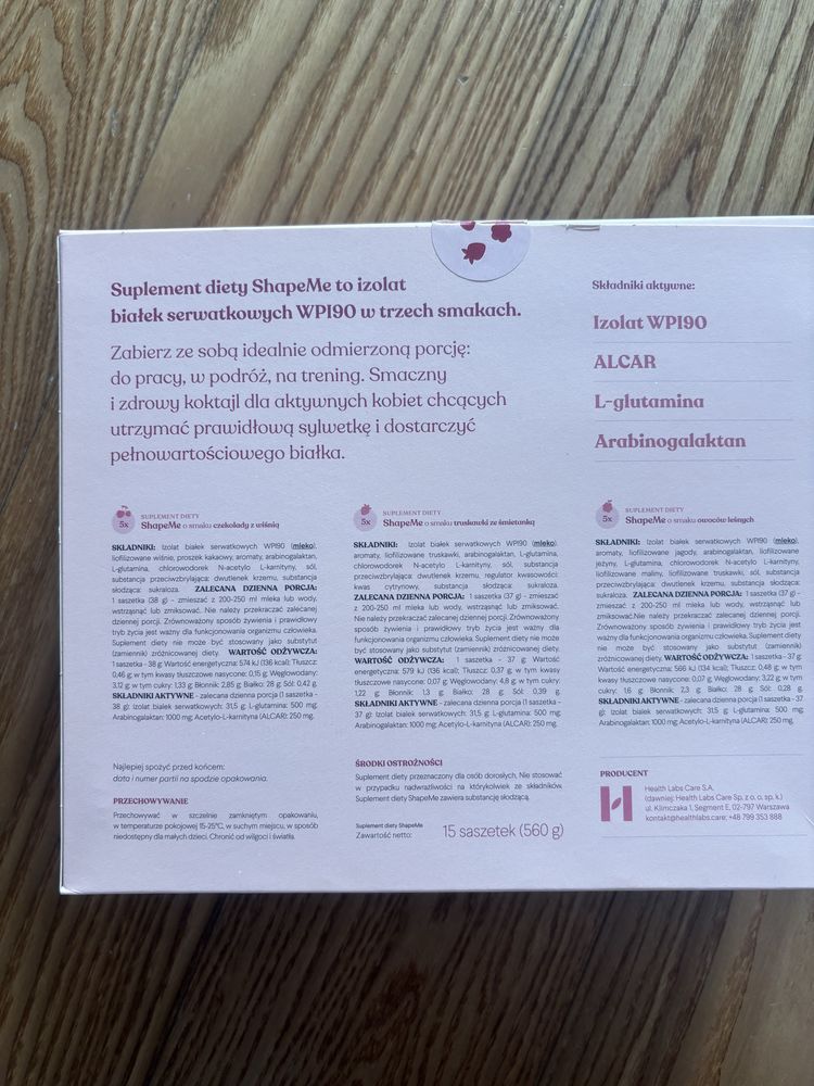 Health Labs Care Shape Me odżywczy koktajl białkowy - 12 szt
