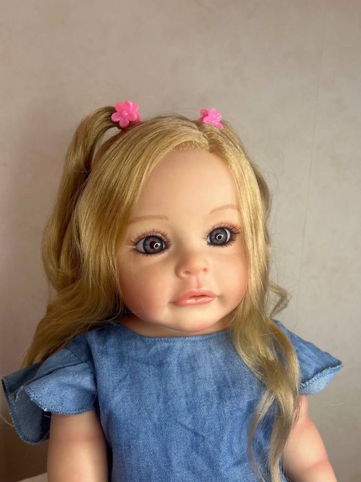 Велика лялька реборн 55 см Reborn кукла пупс реалістична дівчинка