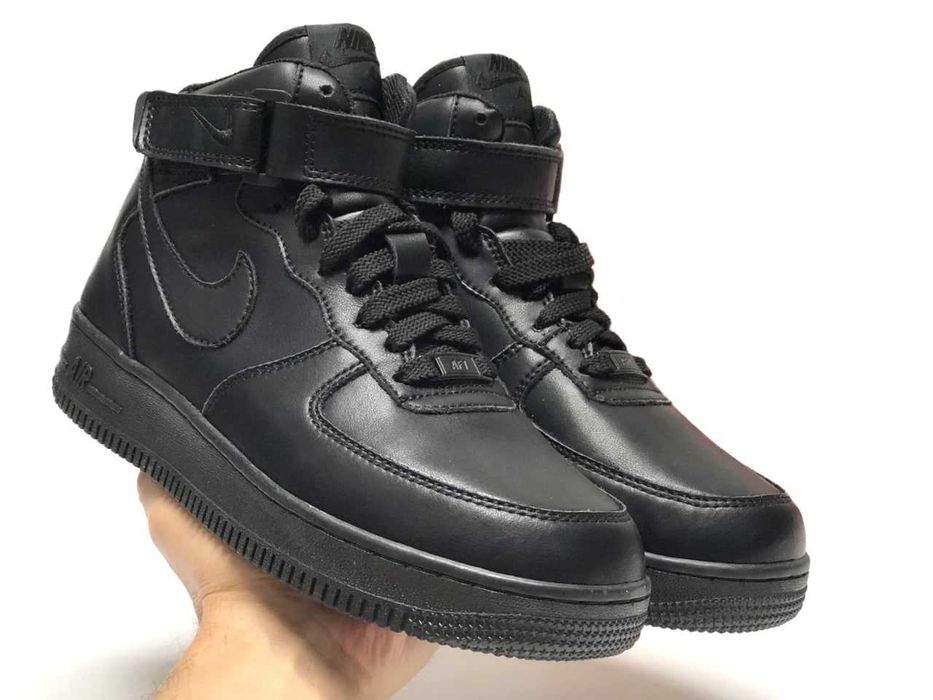 Мужские зимние кроссовки на меху Nike Air Force Winter "Hight Black"