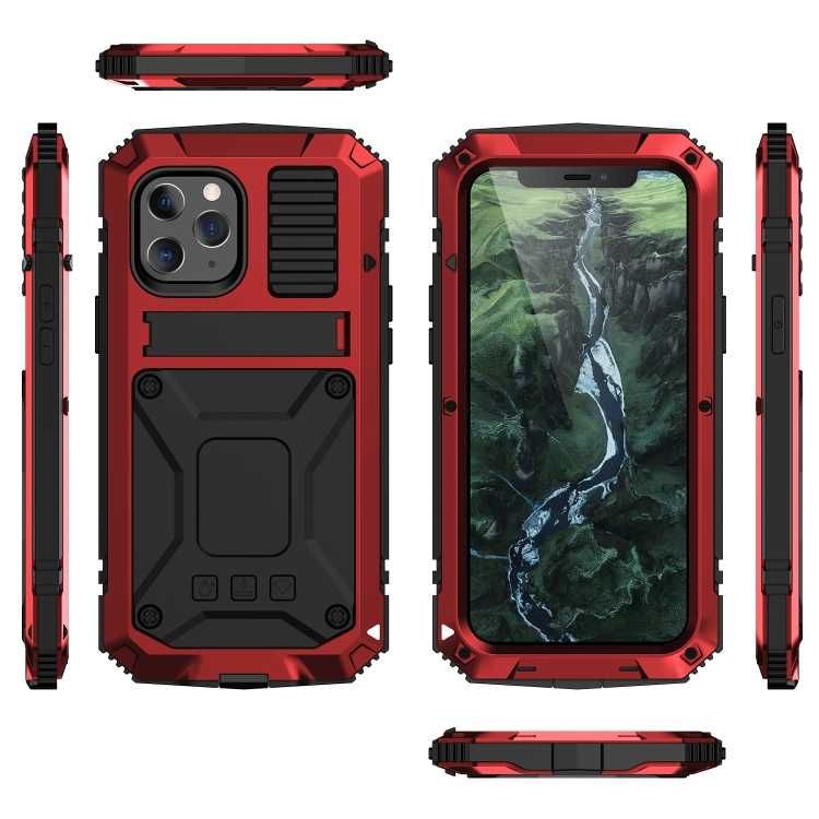 R-JUST Pancerne Etui Antywstrząsowe do iPhone 12/12 Pro czerwone