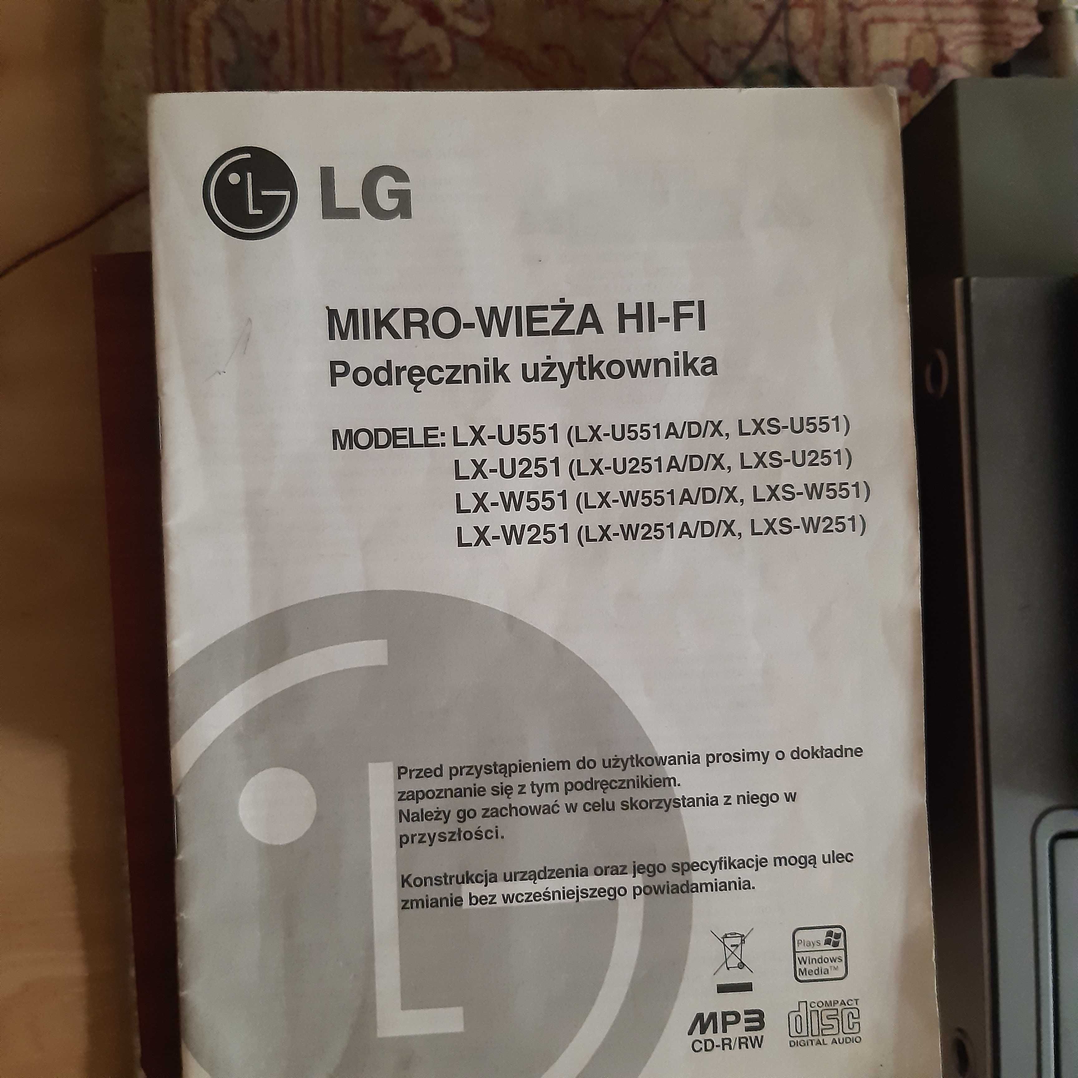 Mikro-Wieża Hi-Fi model U251 LX-U251A/D/X ; LXS-U251